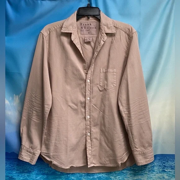 Frank & Eileen Eileen Button-Up Shirt Famous Denim Size: M Sand - Picture 4 of 16